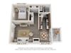 The Berkshire 1 bedroom 1 bathroom Floor Plan The Berkshire 1 bedroom 1 bathroom Floor Plan 500 sq ft at South Square Townhomes, Durham